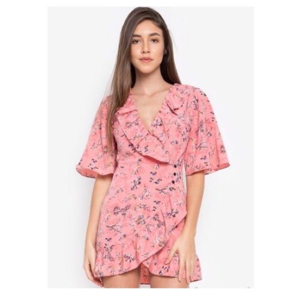 topshop floral ruffle wrap tea dress - Picture 3 of 5